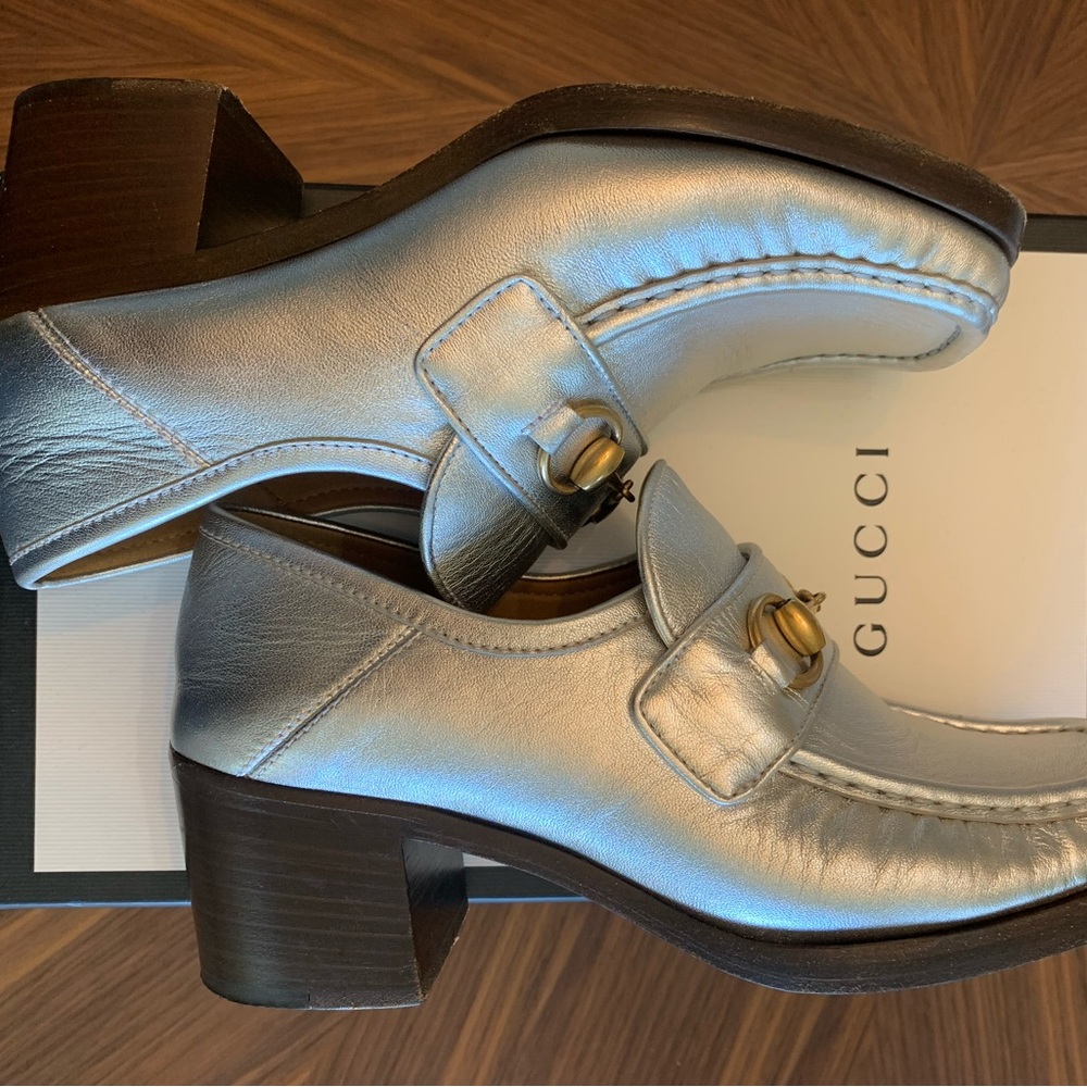Gucci Vegas Loafer block heel Silver 37.5